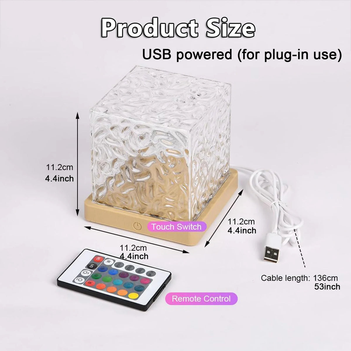 lampe nuit projection vagues transparente moderne 16 couleurs télécommande led tactile