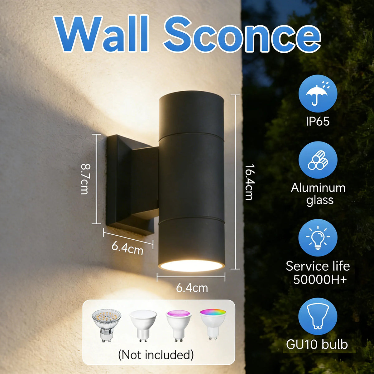 lampe murale moderne extérieure led ip65 étanche noir 220v fluxlumineux2492000