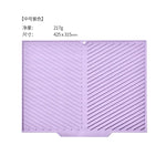 tapis cuisine silicone gris violet rayures diagonales moderne antidérapant respectueux environnement opaquet adhésif
