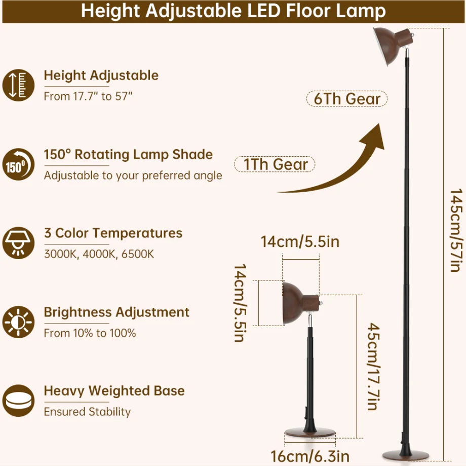 lampe table led réglable hauteur télécommande abat jour pivotant moderne minimaliste chambre salon