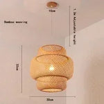 lampe suspendue moderne rustique tissage bambou naturel beige pince lampe