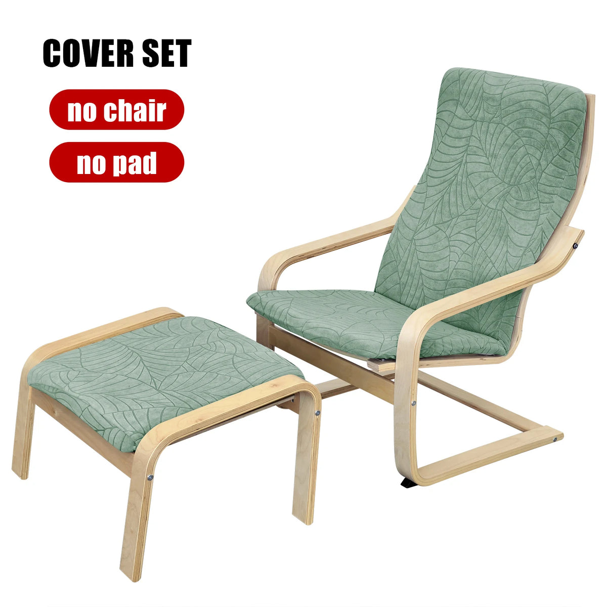 housses chaise coussin repose pieds vert pastel imprimé feuilles moderne polyester extensiblesextérieur mariage banquet