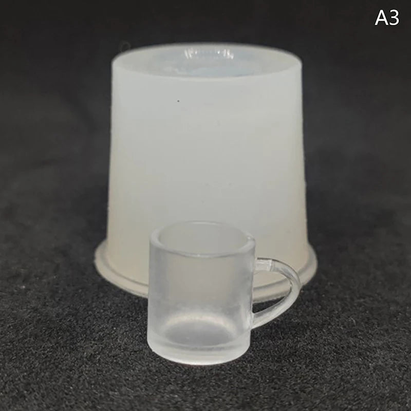 miniatures tasses silicone transparentes blanches rouges accessoires décoration maison poupée simples modernes
