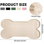 tapis silicone chien imprimé pattes beige clair moderne deux bols