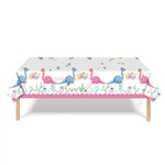 nappe plastique dinosaure motif enfant anniversaire decoration table verte marron blanc
