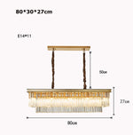 lustre moderne élégant doré transparent prismes géométriques câble led chambre salle mangerhôtel