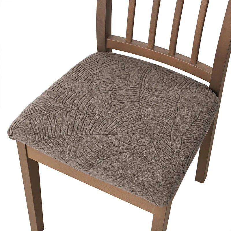housse chaise moderne imprimé feuille bananier beige clair spandex polyester anti salissure pièces