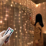 guirlande lumineuse rideau blanc multicolore fêtes anniversaire noël saint valentin mariage