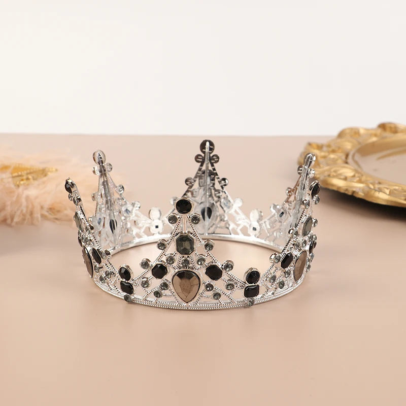 couronne or argent strass baroque élégante adhésive décoration fête princesse baby