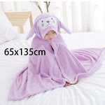 serviette bain enfant brodée dessin animé microfibre rose clair douce confortable