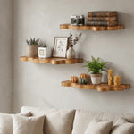 étagères murales bois clair foncé étagères flottantes rustiques bohèmes multifonctionnelles photos décoration plantes