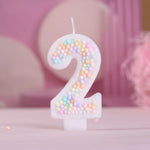 bougies chiffres anniversaire blanc pastel brillantes décoration festive box rangement