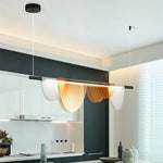 suspension lumineuse moderne blanc beige doré demi cercles translucides opaques chambre salon