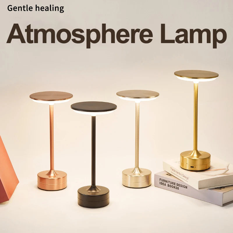 lampe table led rechargeable tactile or argent noir veilleuse portable chambre lecture gradation continue