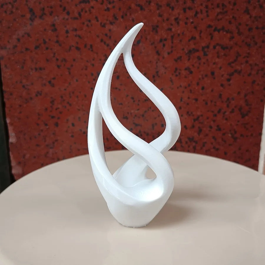 sculpture décorative moderne blanc forme ondulée contemporaine intérieur élément