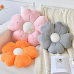 coussin fleur peluche rose clair blanc bleu orange gris moderne doux mousse pu polyester