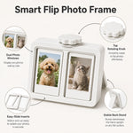 cadre photo rotatif blanc noir photos pouces interchangeables moderne pratique