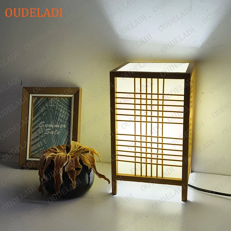 Lampe japonaise bambou bois salon de thé