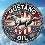 plaque métallique ronde cheval mustang drapeau américain vintage bleu blanc rouge