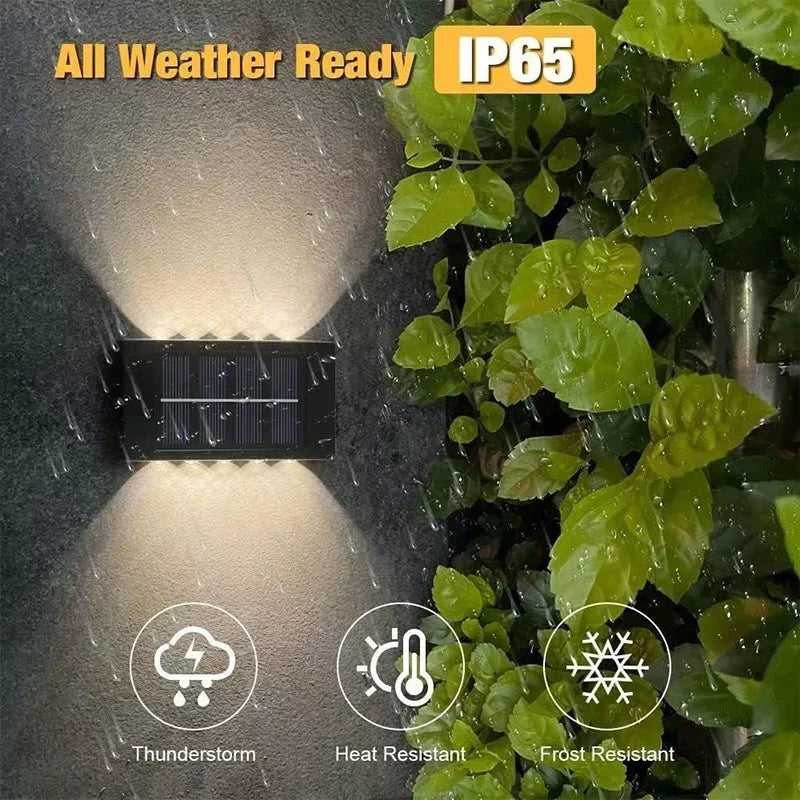 appliques murales solaires led noires decoration extérieure moderne panneaux solaires intégrés ip65