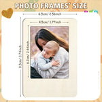 cadres photo magnétiques bois beige clair motifs colorés classiques feutres autocollants