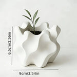 pot fleurs forme irrégulière moderne blanc texturéintérieur extérieur drainage succulentes