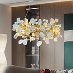 lustre suspendu moderne blanc doré petals mat cuisine salon chambre principal