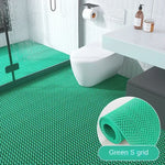 tapis sol antidérapant pvc bleu rouge vert structure alvéolaire moderne géométrique