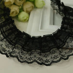 ruban dentelle fine rose clair rouge bleu clair vintage romantique fronces polyester 4.5cm