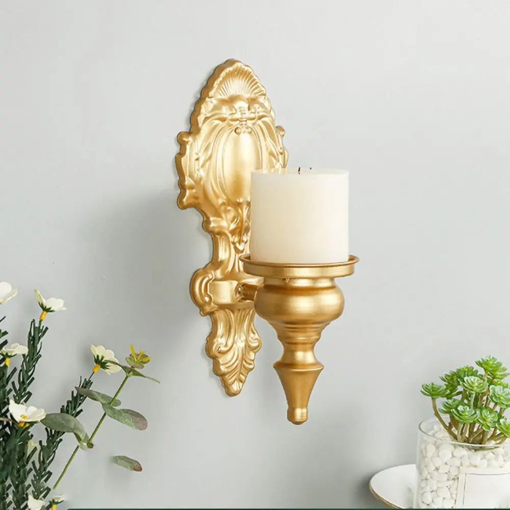 bougeoir mural ornement baroque décoration intérieure classique blanc or