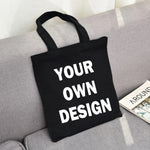 sac cabas toile personnalisable noir blanc beige décontracté utilitaire poignées tissu opaque imprimable logo