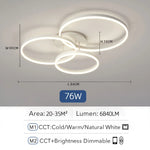 lampe led moderne blanc circulaire relief télécommande flux lumineux variation luminosité minimaliste chambre principale