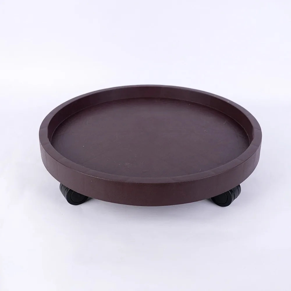 plateau plantes fleurs mobile rotatif roulettes base support eau gris blanc moderne 19cm 26cm