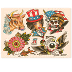 autocollants vintage tatouage multicolores têtes mort fleurs animaux opaques décoration maison stickers muraux traditionnels