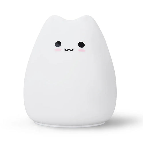 veilleuse animale chat silicone kawaii dessin animé bébé chambre enfant jaune bleu rose violet