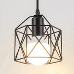 lampe suspendue moderne or noir structure métallique géométrique éclairage intérieur unique chambre loft