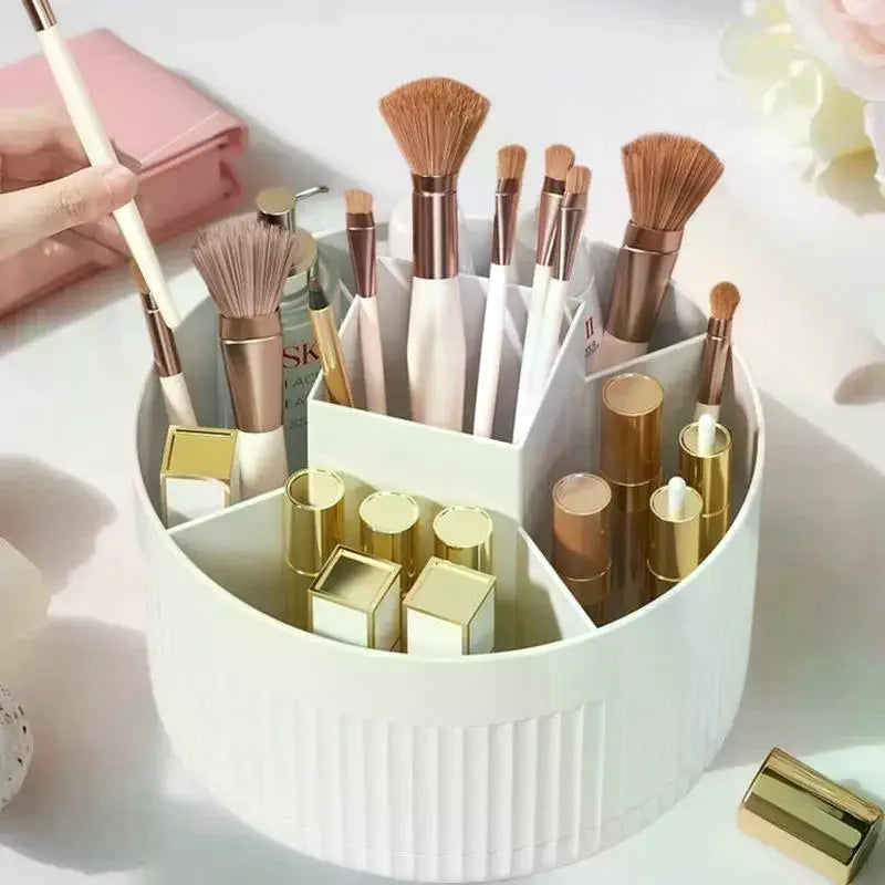 organisateur maquillage blanc moderne 360 degrés pinceaux produits cosmétiques rangement vanity