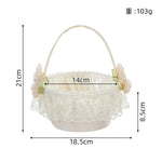 panier dentelle tulle rubans satinés fleurs artificielles romantique champêtre mariage demoiselle honneur deco table