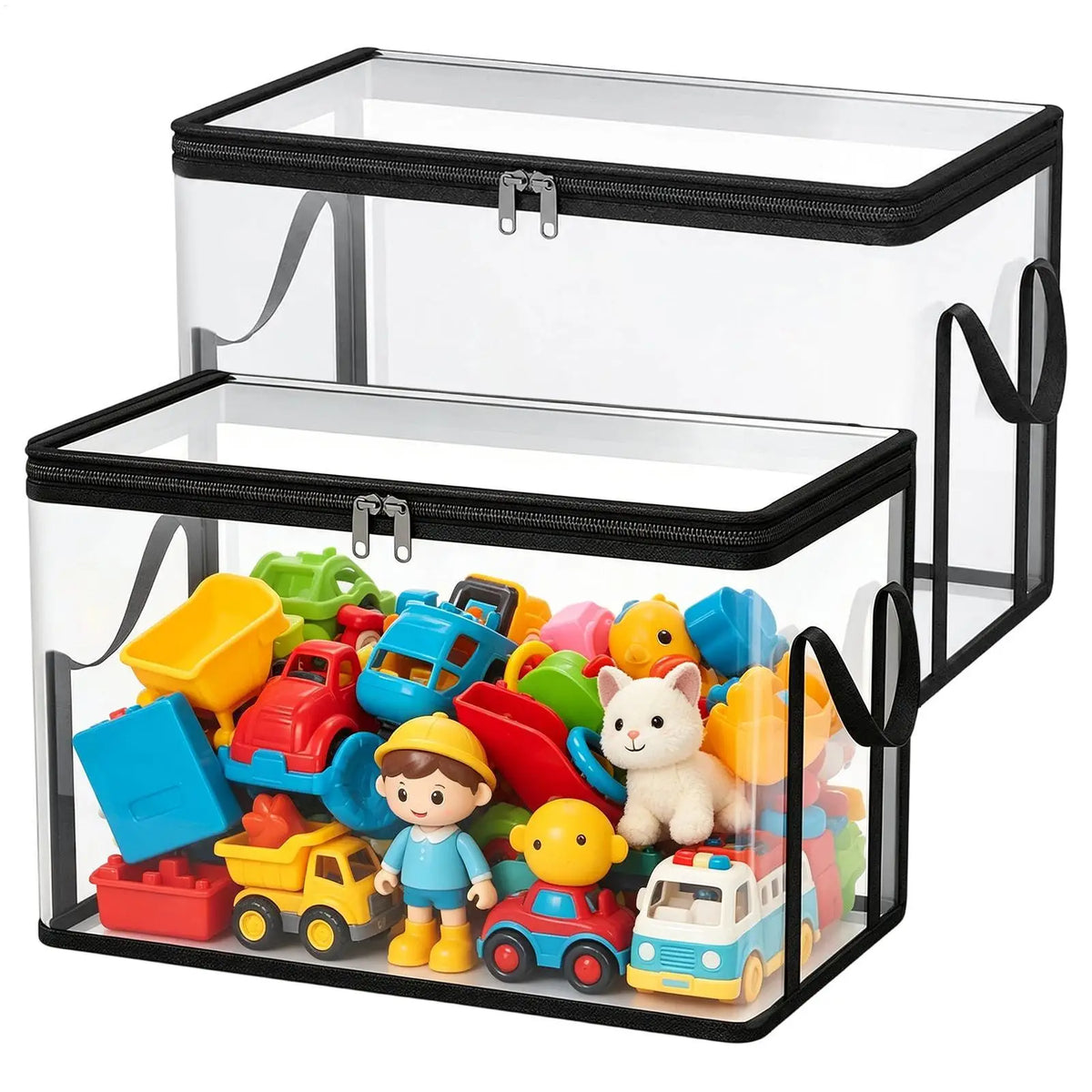 boîtes rangement transparentes pliables jouets peluches lego modernes pulls voitures fruits chambre enfants