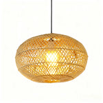 suspension lumineuse moderne tressée rotin naturel métalliques fixe salon salle manger