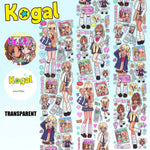 sticker kawaii multicolore dessins animés personnages accessoires floraux scrapbooking bricolage autocollant