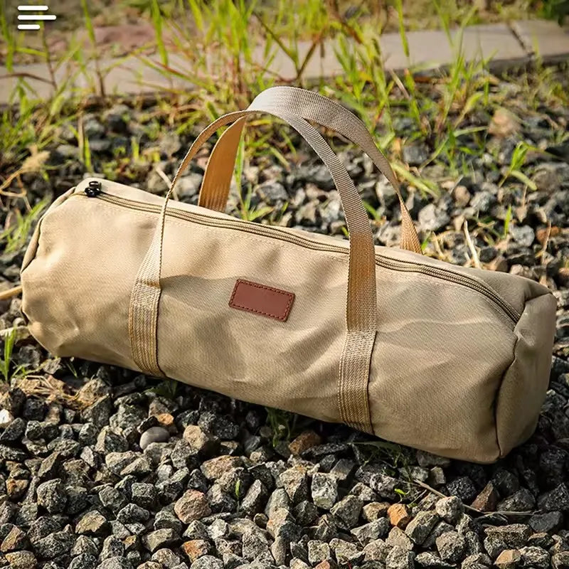 sac rangement tissu texturé outils gants utilitaire décontracté portable beige marron
