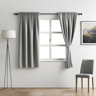 rideaux occultants petits gris noir tissu uni moderne minimaliste tringle rideaux chambre salon