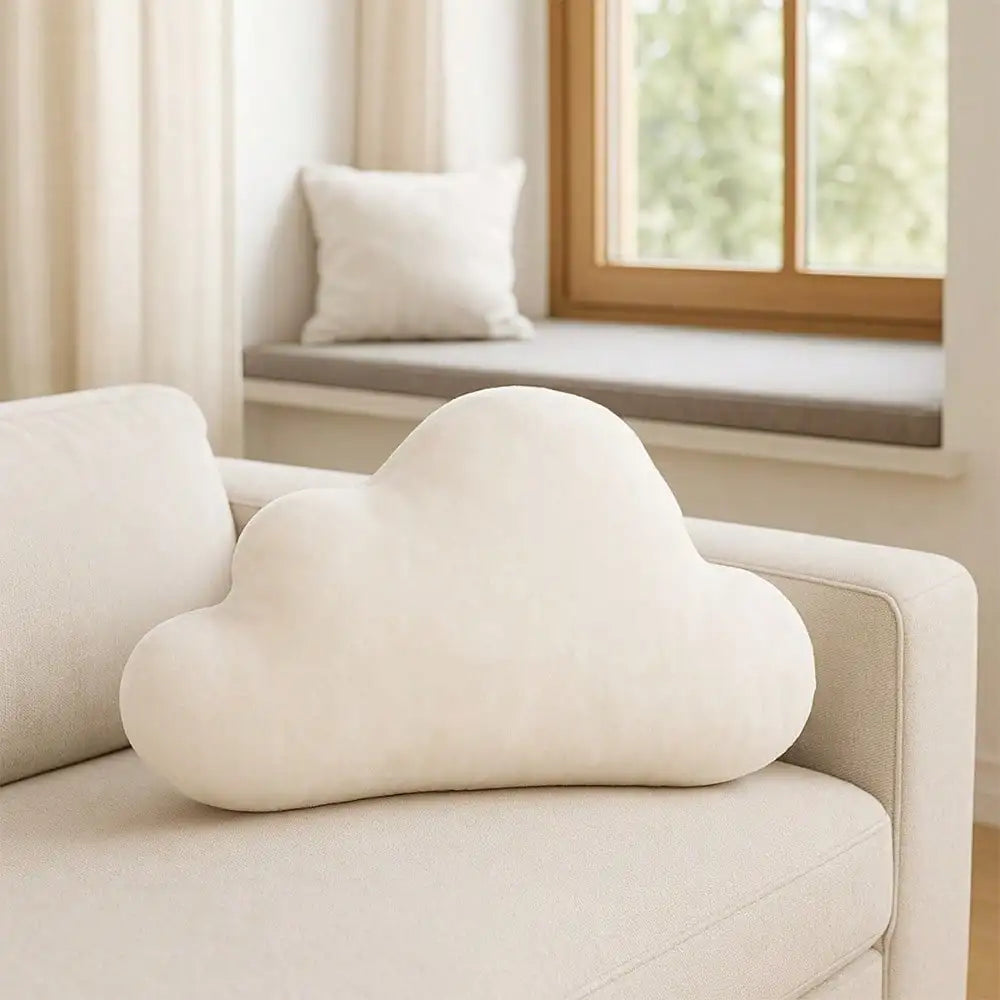 coussin moderne blanc rose pâle texture douce confortable canapé chambre 35x53cm