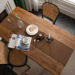 chemin table marron clair maille fine franges rustique 100% lin solide opacité maison decoration