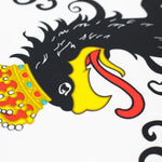 drapeau noir blanc aigle couronne motifs floraux classique heraldique décoration dorés polyester super tex