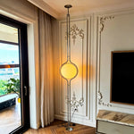 lampe sol led moderne blanc chrome translucide interrupteur bouton intérieur éclairage salle manger