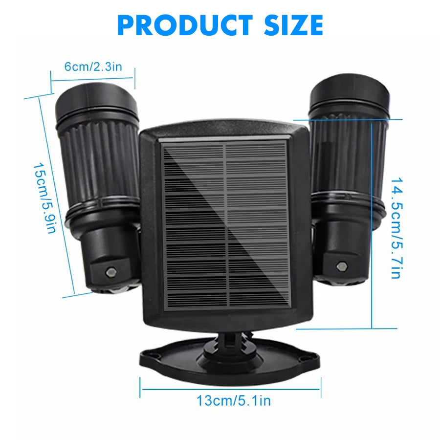 projecteur solaire détecteur mouvement éclairage extérieur sécurité réglable étanche led moderne adhésif panneau solaire