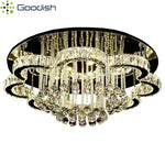 lustre moderne élégant cristal transparent strass doré chic lumière led salon decoration