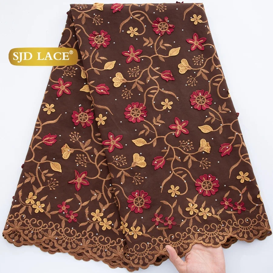 dentelle brodée fleurs motifs opaques marron vert noir rouge occasionnelle mariage fête